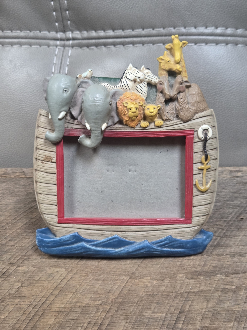 Vintage Jim Shore Designs Noah's Ark 3D Resin Nursery Picture Frame 1Q